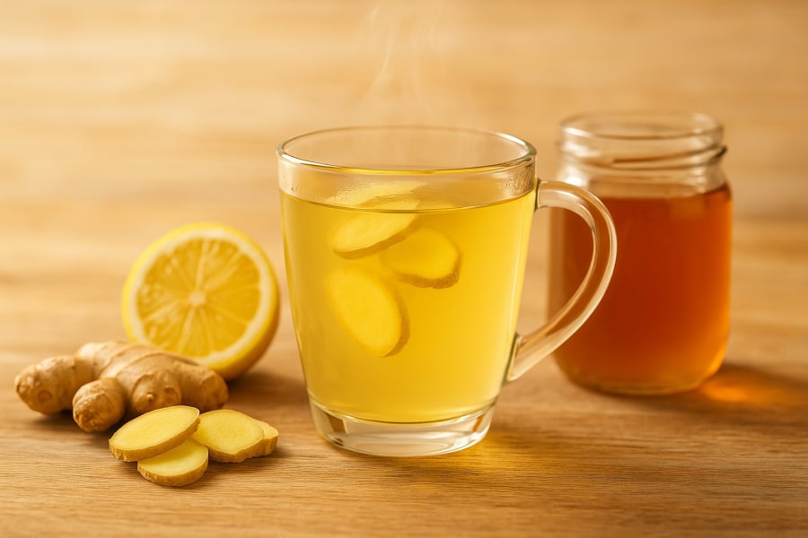 Một ly nước gừng mật ong vào buổi sáng giúp khởi động ngày mới nhẹ nhàng và tốt cho tiêu hóa.