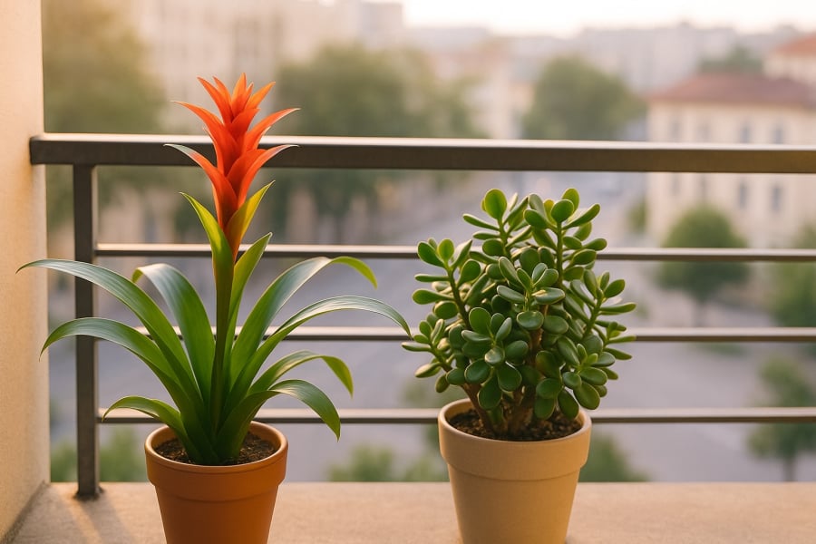 Cây phong thủy ở ban công không chỉ làm đẹp không gian mà còn giúp gia đình thêm may mắn, vượng tài.