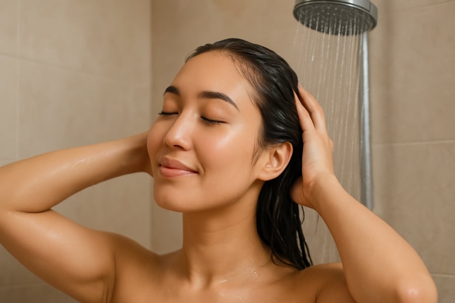 Gội đầu đúng cách giúp nuôi dưỡng tóc khỏe mạnh từ gốc đến ngọn.