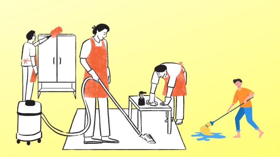 Dọn dẹp nhà cửa đón tháng 8 an lành