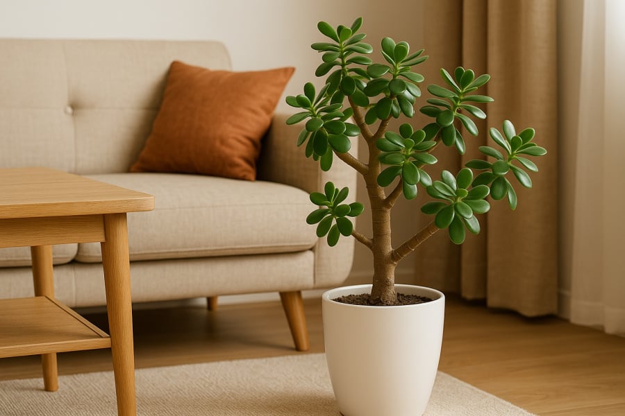 Cây ngọc bích – mang phúc khí và may mắn đến cho gia đình.