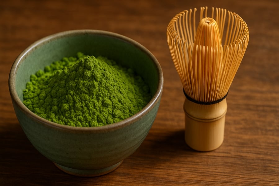 Bột matcha giàu chất chống oxy hóa, được xem là “siêu thực phẩm” của tuổi thọ.