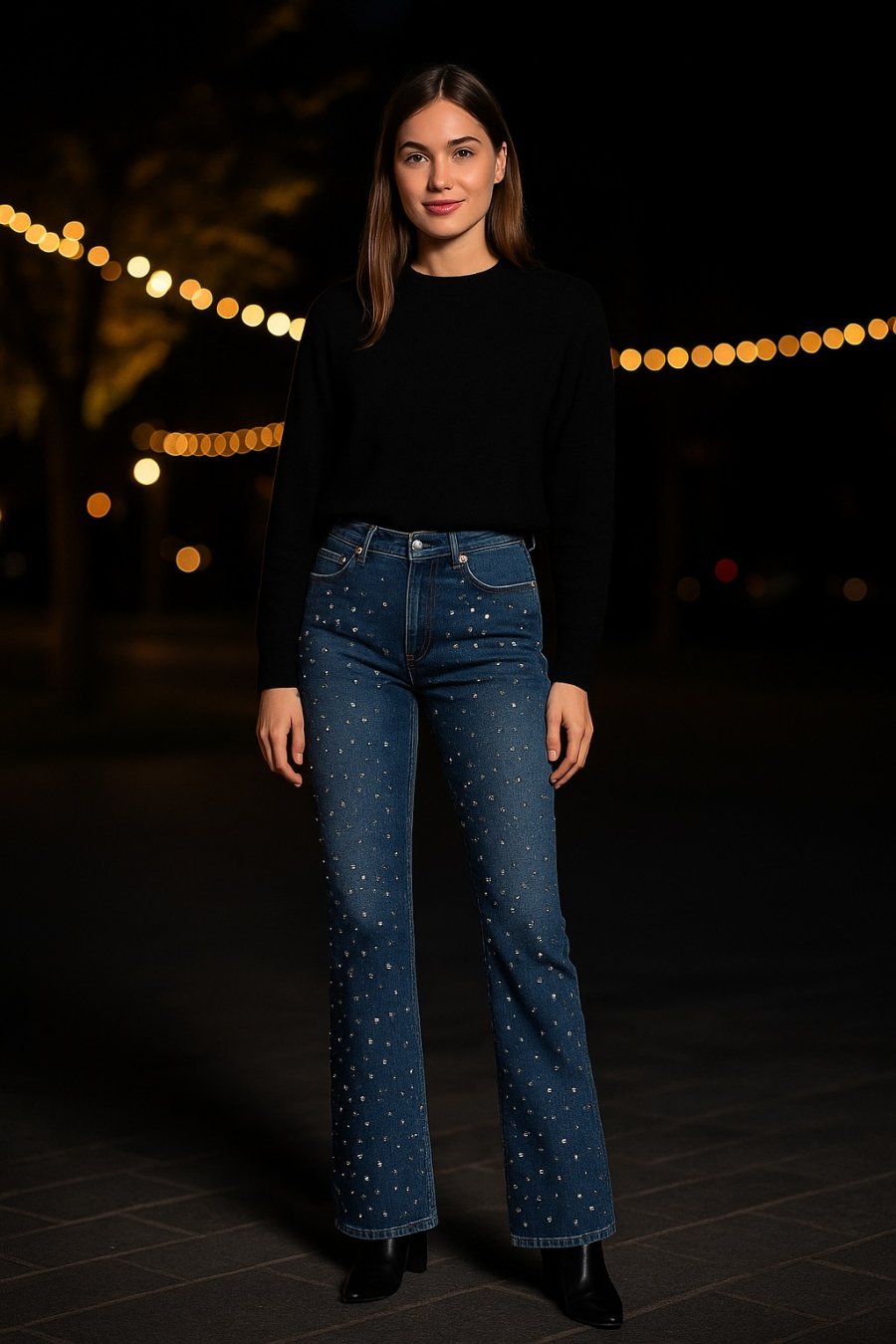 Chi tiết đính kết giúp denim trở thành món đồ nổi bật mùa lễ hội.