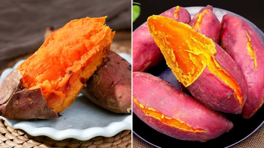Sau khi khoai lang luộc đã chín, bạn nên chắt hết nước, để khoai trong nồi và tiếp tục đun nhỏ lửa cho khoai khô ráo, dậy mùi thơm.