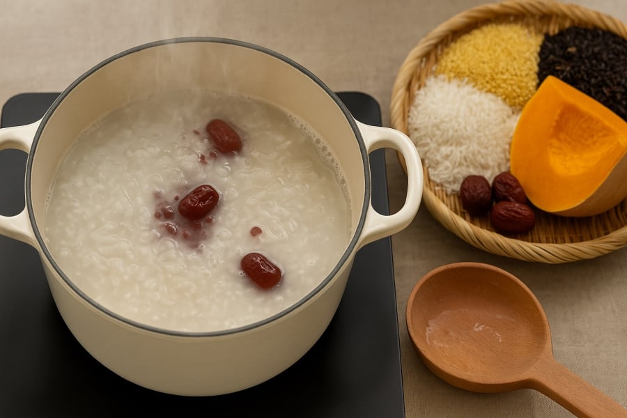 Những món cháo lành tính, dễ nấu, giúp giữ ấm cơ thể và dưỡng da trong mùa se lạnh.