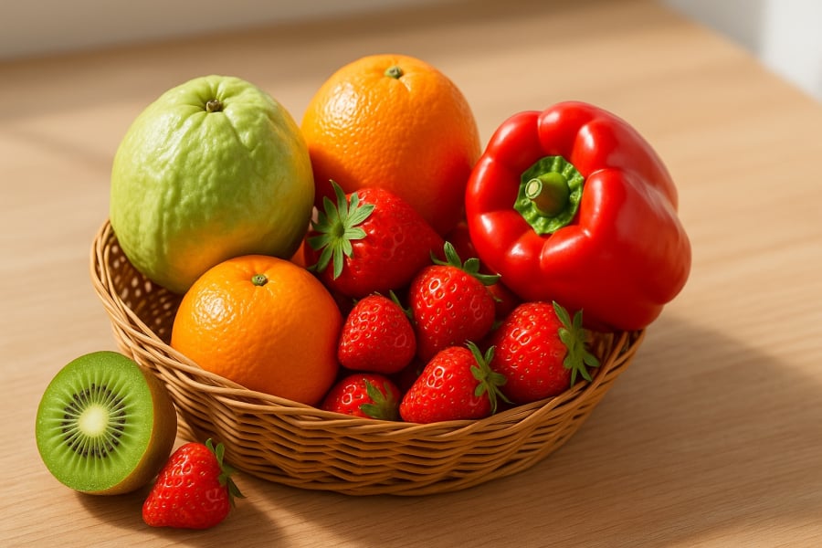 Các loại trái cây giàu vitamin C giúp phụ nữ tiền mãn kinh duy trì làn da sáng mịn, cơ thể khỏe mạnh.