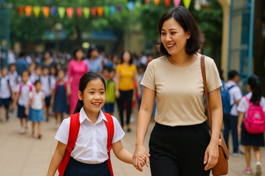 Phụ huynh Hà Nội yên tâm hơn khi năm học 2025–2026 không còn lo nỗi lo học phí cho con em tại trường công.