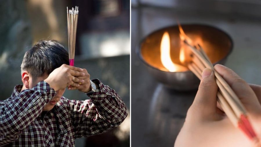 Người xưa cho rằng không nên thắp hương bằng tay phải.