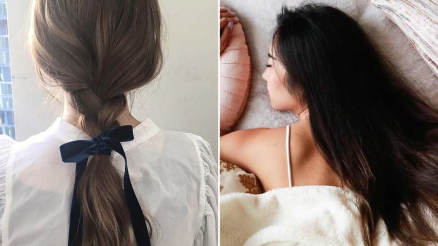Buộc tóc hay xoã tóc khi ngủ đều có những nhược điểm riêng.