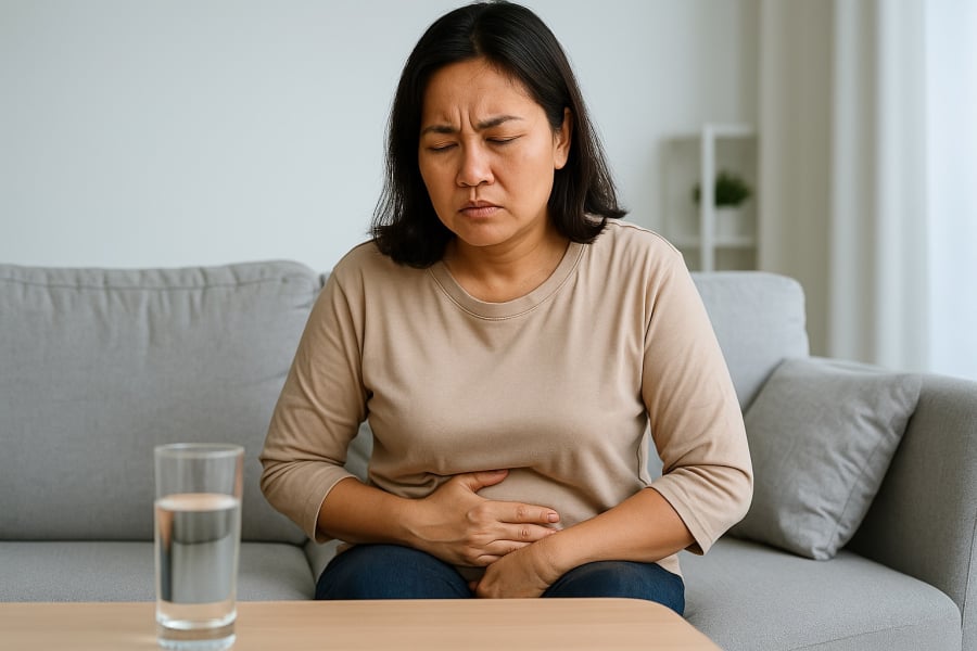 Cảm giác đầy bụng sau khi uống nước có thể là dấu hiệu cảnh báo gan đang gặp vấn đề.
