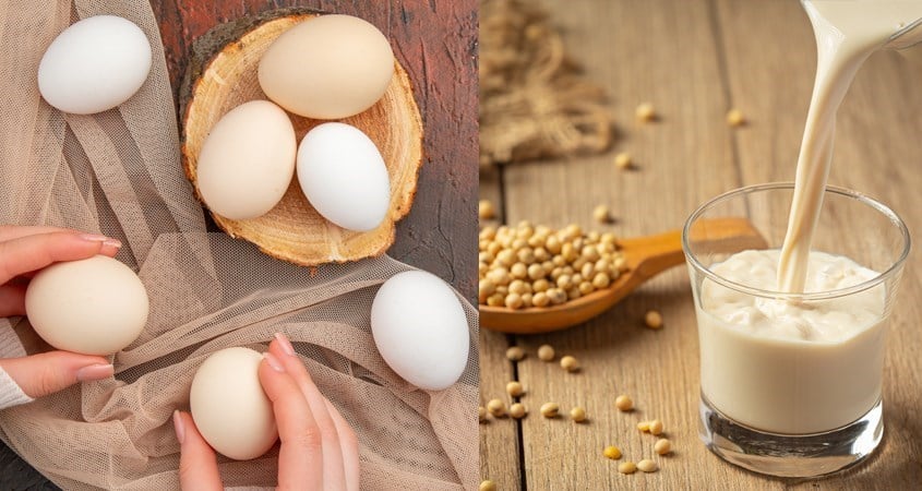 Trứng và đậu nành là 2 nguồn protein chất lượng cao