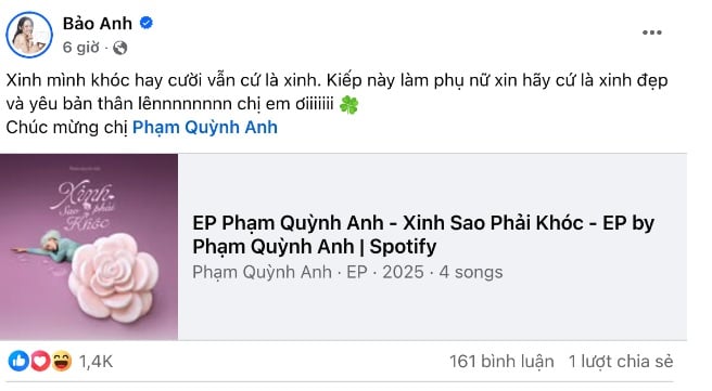 Bảo Anh bất ngờ gửi lời đặc biệt đến Phạm Quỳnh Anh, phản ứng của đàn chị ra sao?