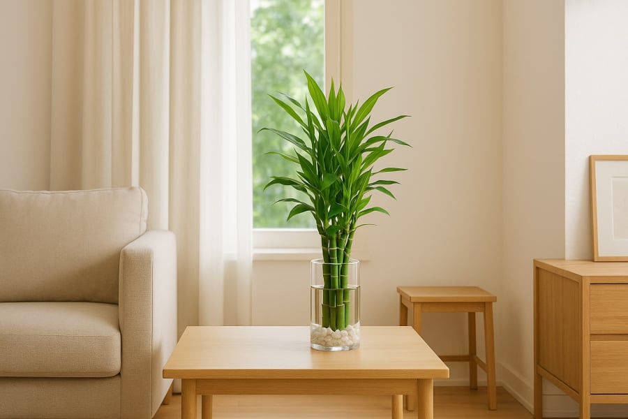 Đặt trúc phú quý ở tài vị giúp tăng sinh khí, mang lại cảm giác thư thái và vượng tài.
