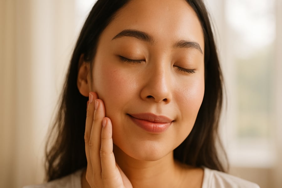 Làn da tươi sáng buổi sáng phản ánh sức ⱪhỏe bên trong và tuần hoàn máu tṓt.