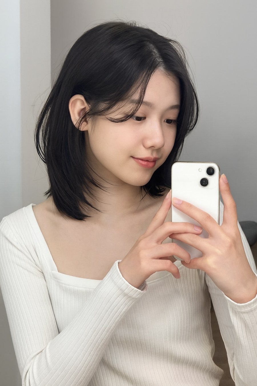 Tóc layer ngang vai là lựa chọn hoàn hảo cho nàng muốn đổi gió mà không quá mạo hiểm. Nhẹ nhàng thôi là đủ đẹp rồi!