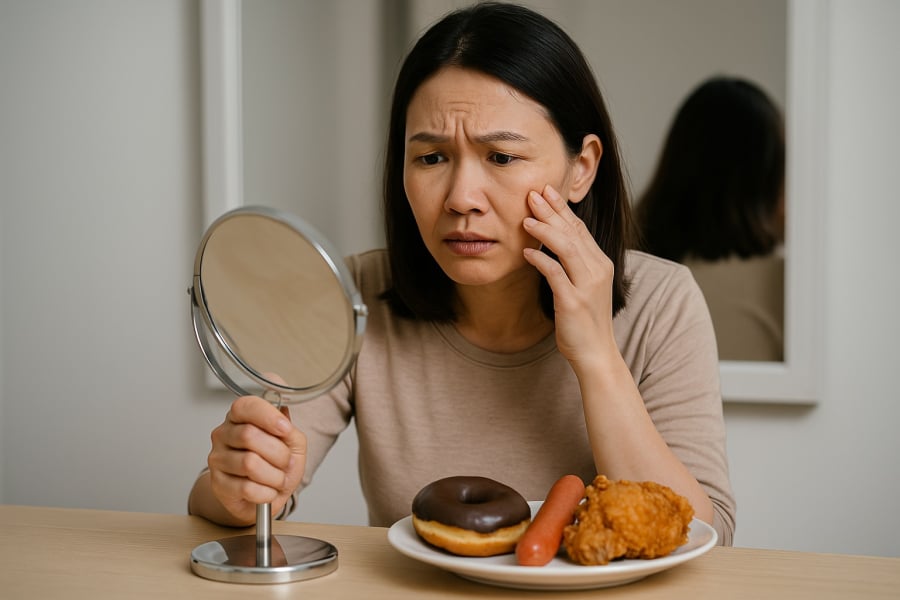 Ăn sai thực phẩm mỗi ngày có thể khiến làn da nhanh xuống cấp, collagen