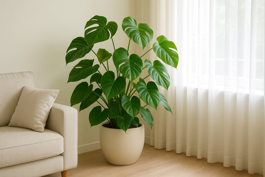 Trầu bà xanh tươi – điểm nhấn phong thủy mang lại tài khí và sinh khí cho không gian sống.