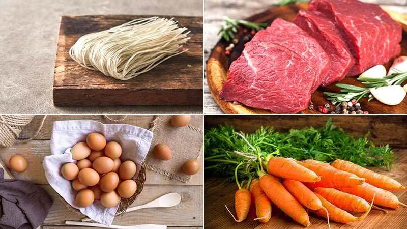 Nguyên liệu làm miến trộn thịt bò kiểu Hàn Quốc