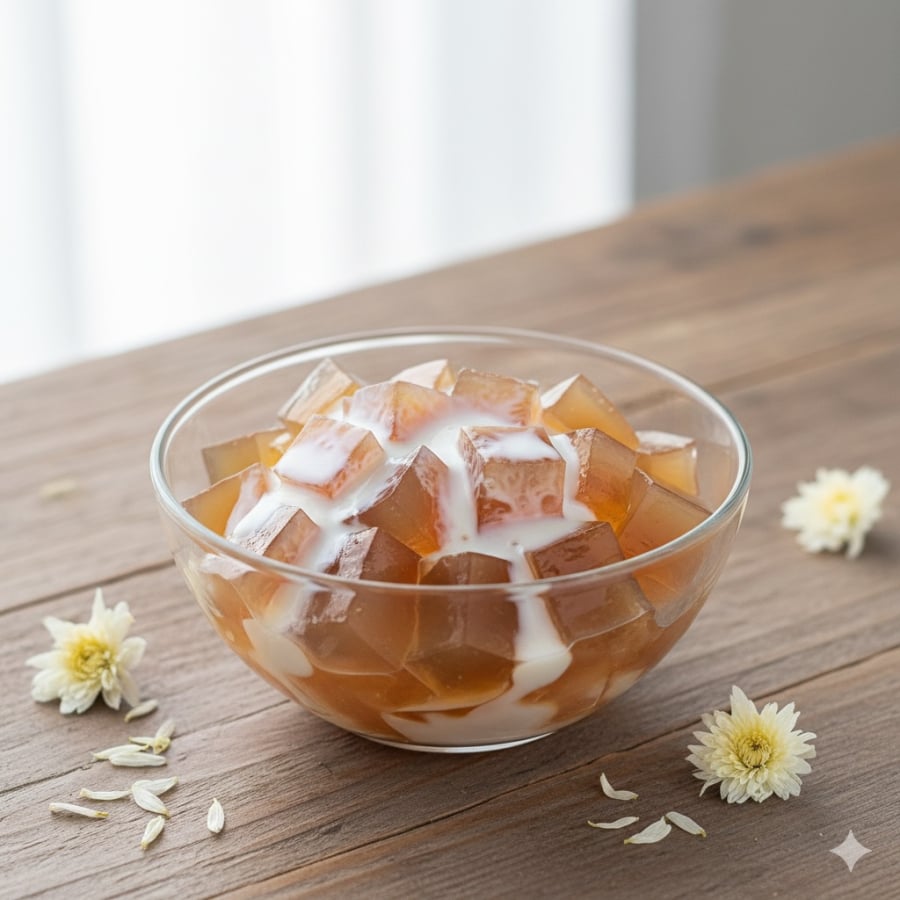 Thạch quả la hán – lê, món “đệ nhất bổ phổi” giúp giảm ho, dưỡng ẩm phổi tự nhiên trong mùa khô hanh.