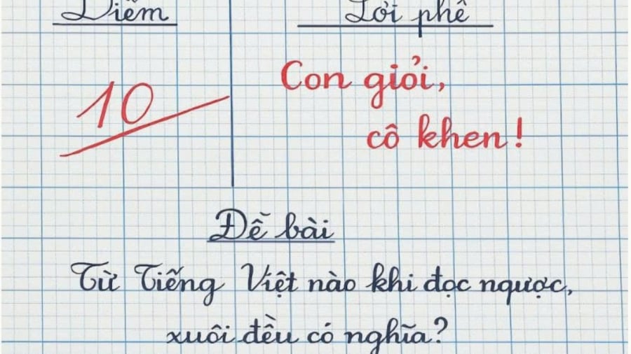 Từ nào trong Tiếng Việt khi đọc ngược, xuôi đều có nghĩa?