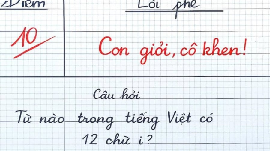 Đố vui: Từ nào trong tiếng Việt có 12 chữ 'i'?