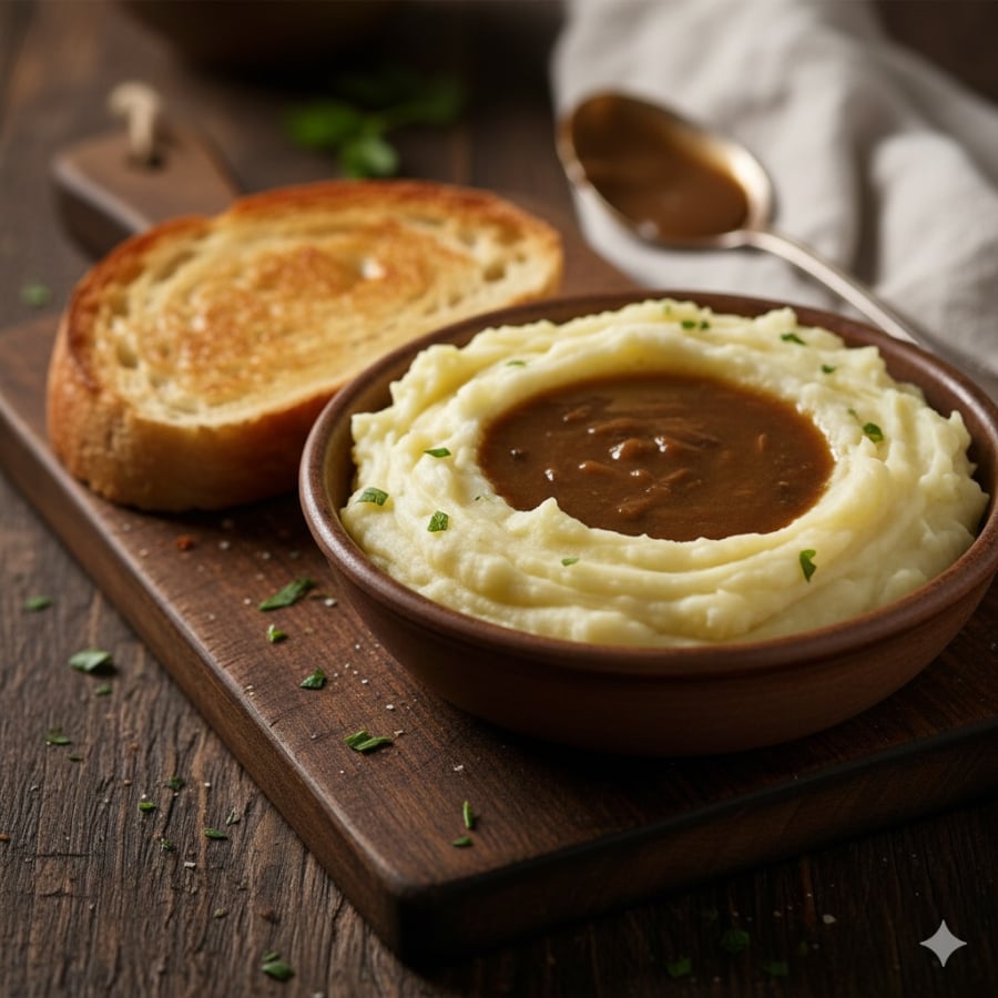 Khoai tây nghiền và bánh mì trắng tưởng nhẹ nhàng nhưng có thể làm đường huyết tăng vọt sau bữa tối.