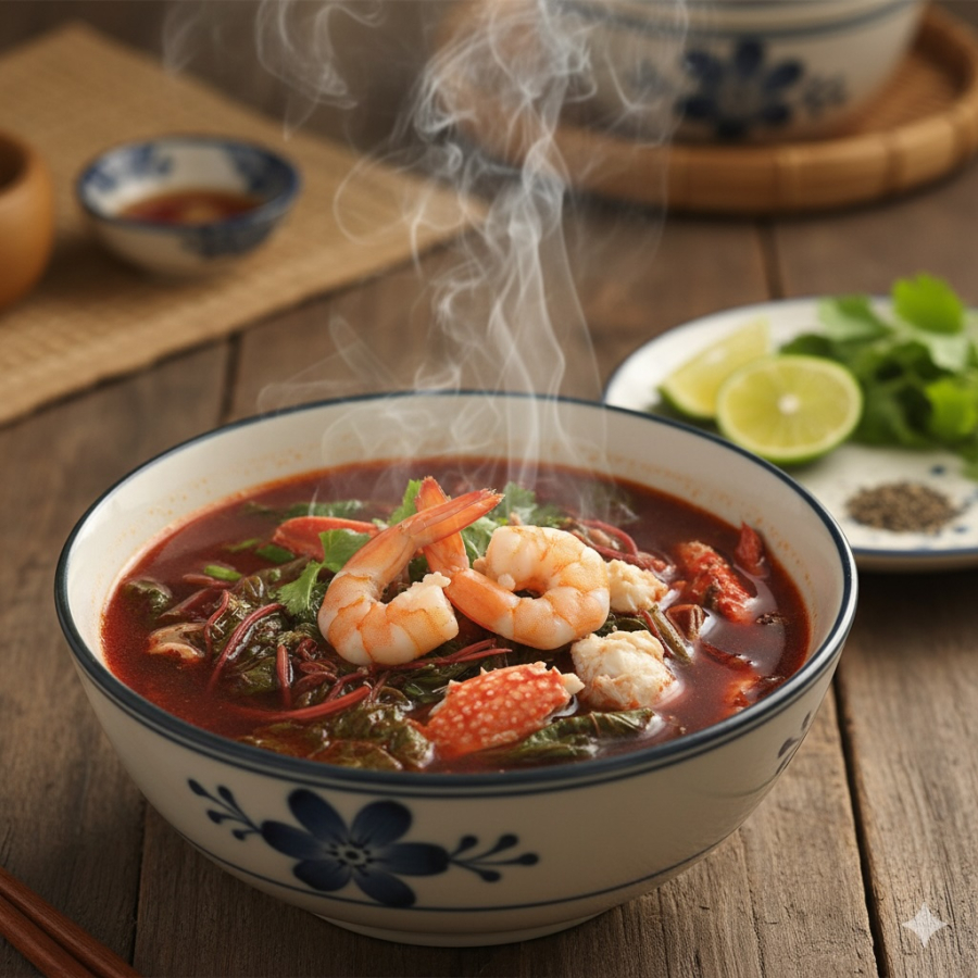 Canh rau dḕn ᵭỏ ʟà món ăn thanh mát, bổ dưỡng, cung cấp sắt và nhiḕu vitamin thiḗt yḗu cho cơ thể.