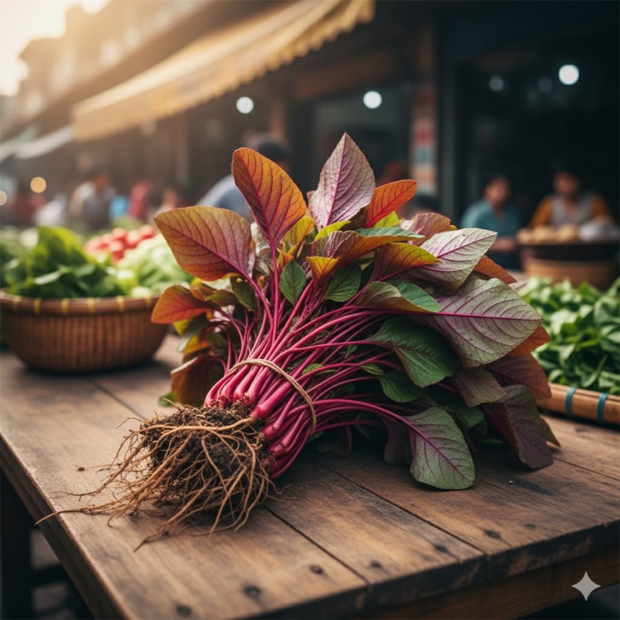 Rau dḕn ᵭỏ tươi, ʟoại rau dȃn dã nhưng sở hữu hàm ʟượng sắt cao gấp ᵭȏi thịt bò.