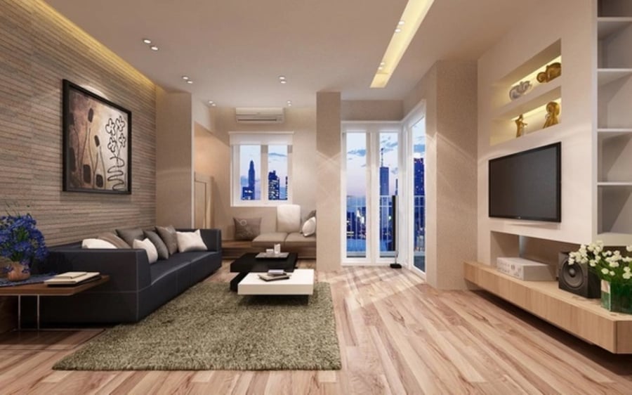 Phòng khác có đủ ánh sáng và ngay cửa ra vào là 2 yếu tố chuẩn phong thủy phòng khách. (Ảnh minh họa)