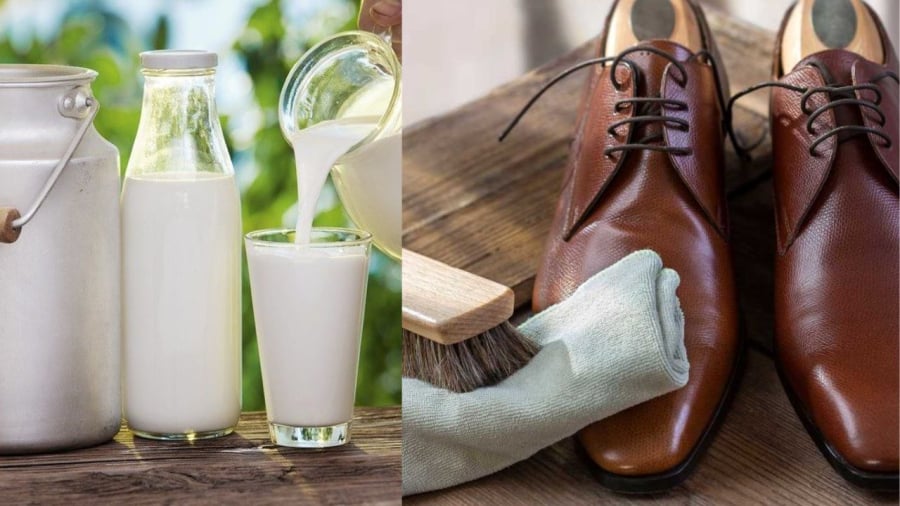 Sữa giúp lau giày sạch bóng hơn
