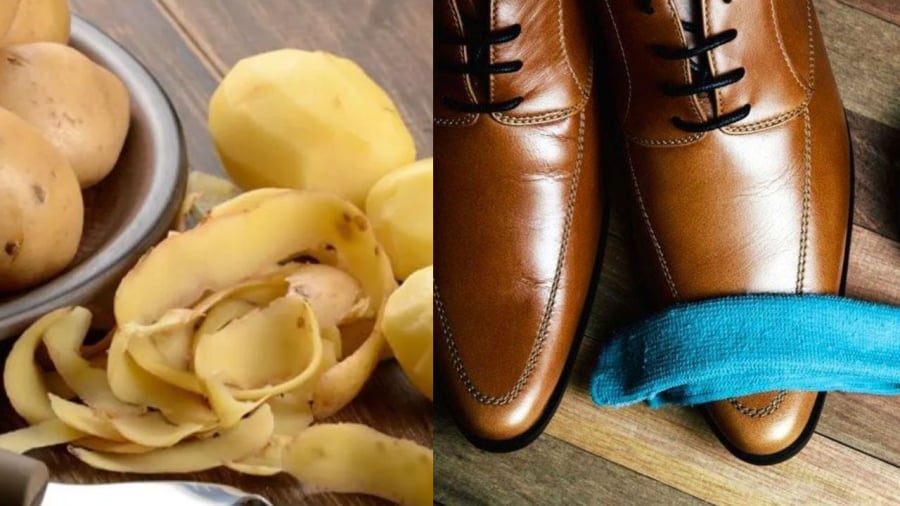 Vỏ khoai tây giúp làm sạch giày da