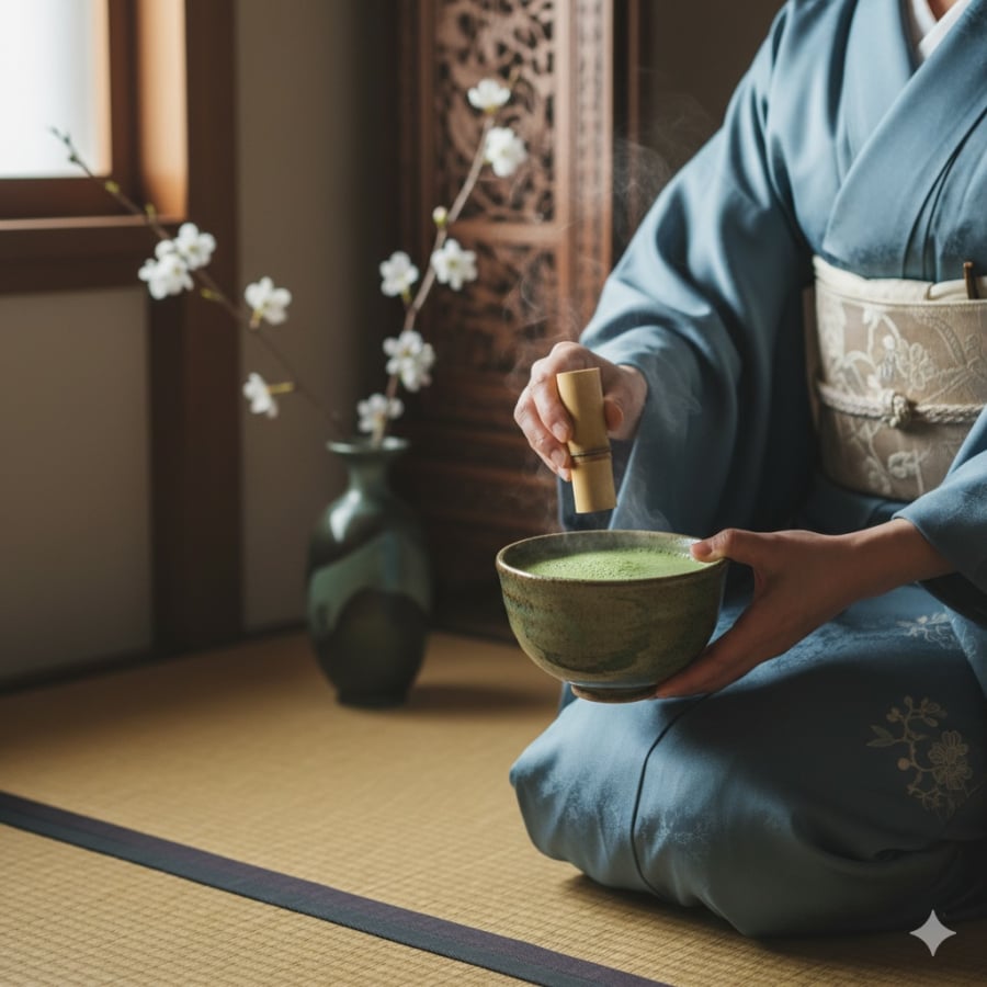 Nghi lễ trà đạo Nhật Bản – nơi matcha được tôn vinh như biểu tượng của sự thanh khiết và tĩnh tâm.