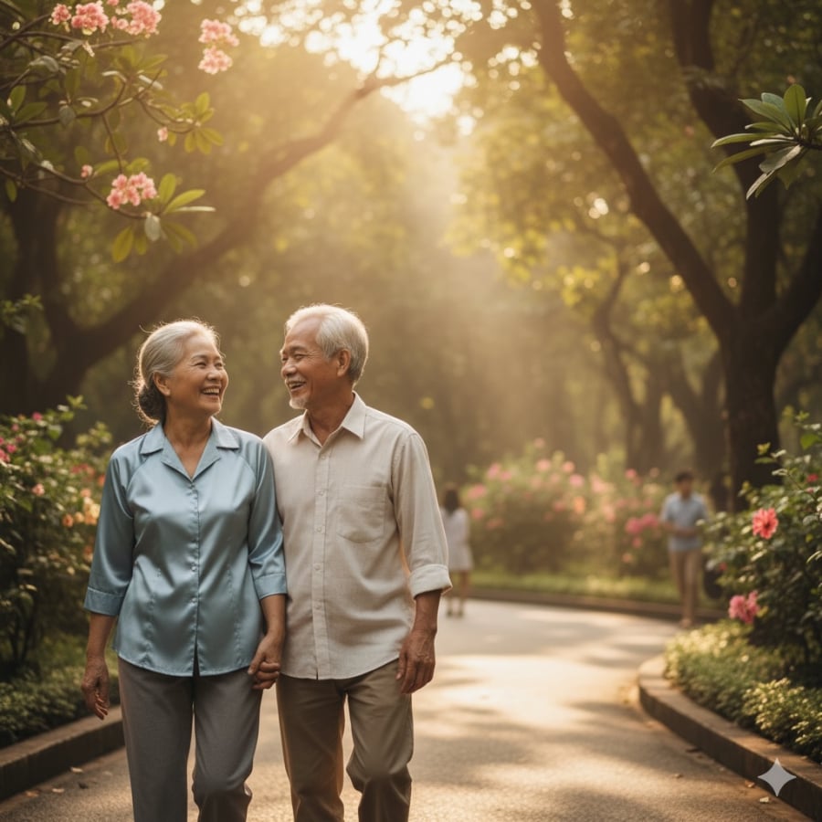 Hạnh phúc tuổi 60 không đo bằng tiền, mà bằng những khoảnh khắc sống trọn vẹn bên người thân và bạn bè.