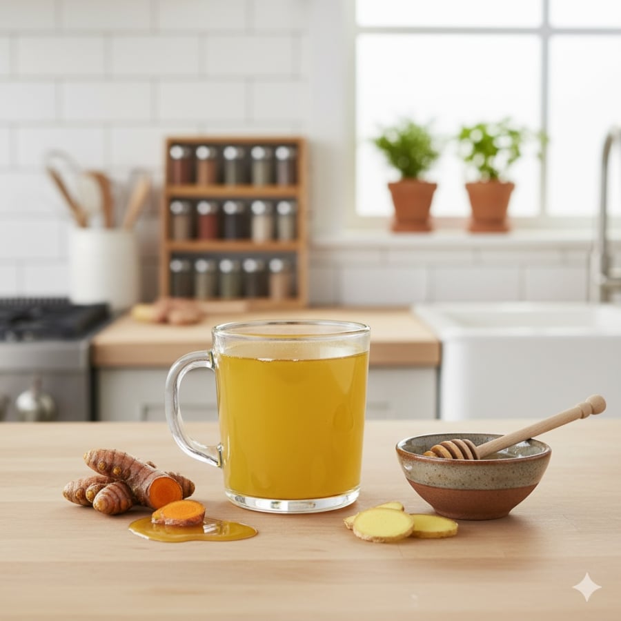 Gừng kết hợp mật ong và nghệ giúp tăng cường chức năng gan, thận và giảm viêm tự nhiên.