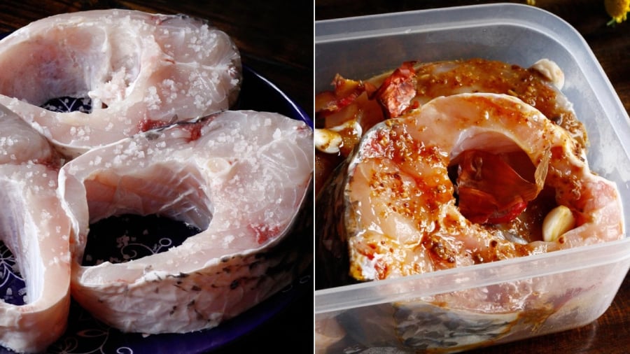 Sau khi sơ chế, bạn cần ướp cá với một số loại gia vị để thịt cá chắc và đậm đà hơn khi kho.