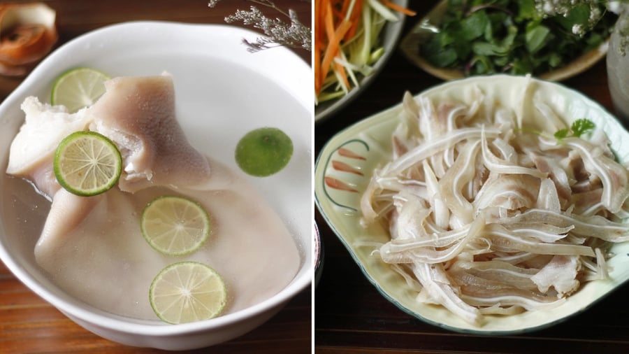 2 Mẹo Luộc Tai Heo Trắng Giòn, Không Hôi Sau Khi Luộc Chín, Bạn Cần Gắp Tai Heo Ra Và Ngâm Ngay Vào Bát Nước Đá Lạnh.