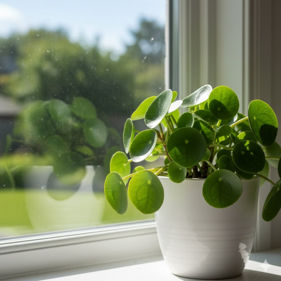 Cây lá tròn giúp hút tài lộc và sinh khí, mang lại không gian sống sáng và ấm áp.