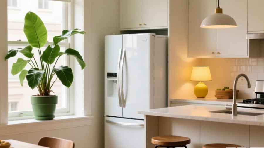 Gia chủ có thể đặt cây xanh trong bếp, vừa có tác dụng trang trí, thanh lọc không khí vừa thu hút tài lộc.