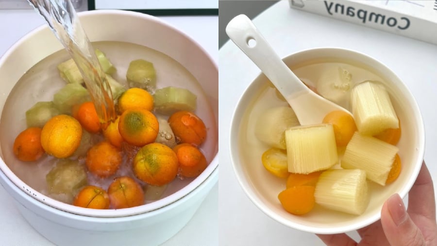 Bạn có thể nấu mía với quất.