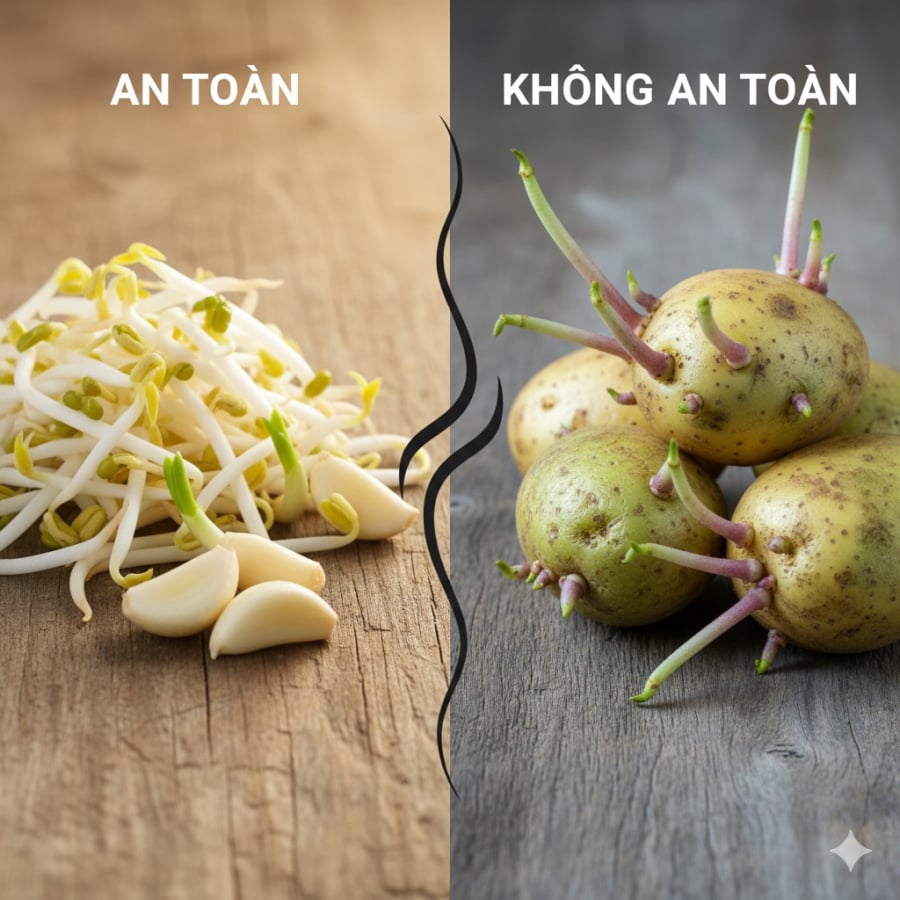 Không phải thực phẩm mọc mầm nào cũng ăn được; cần phân biệt đúng để tránh ngộ độc.