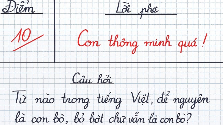 Từ tiếng Việt để nguyên là con bò, bớt chữ vẫn thành con bò là gì?