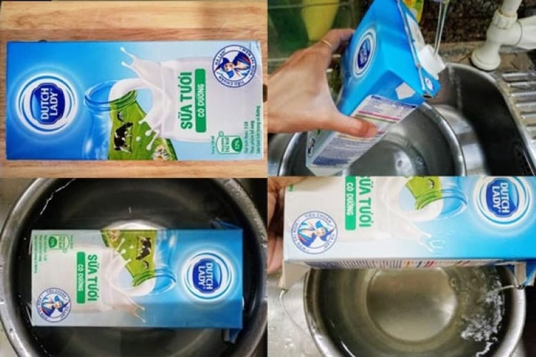 Hộp sữa dùng để làm giá đậu nành