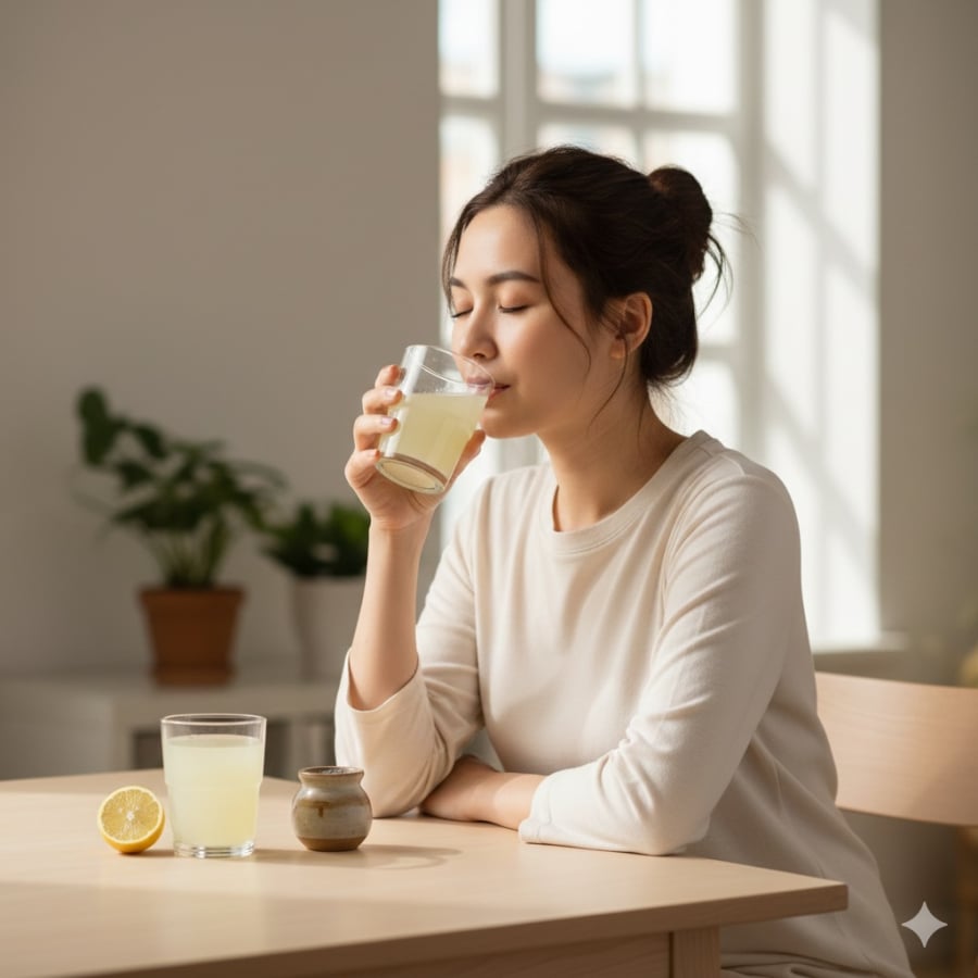 Uống mỗi sáng giúp hỗ trợ tiêu hóa và thúc đẩy giảm cân tự nhiên.