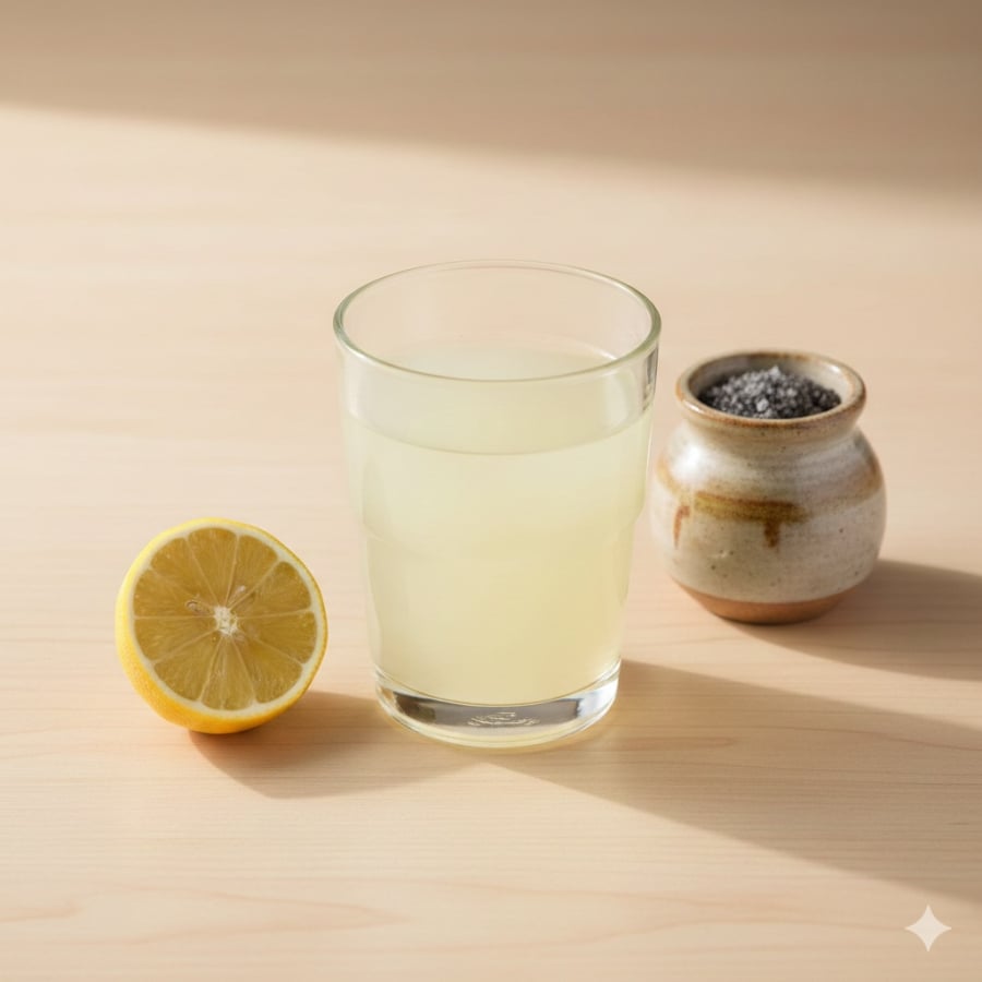 Nước chanh muối đen giàu vitamin C và khoáng chất giúp thải độc cơ thể.