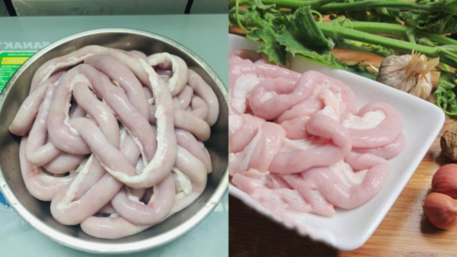 Khi sơ chế lòng lợn, không nên tuốt hoặc kem quá kỹ khiến lòng bị dai.