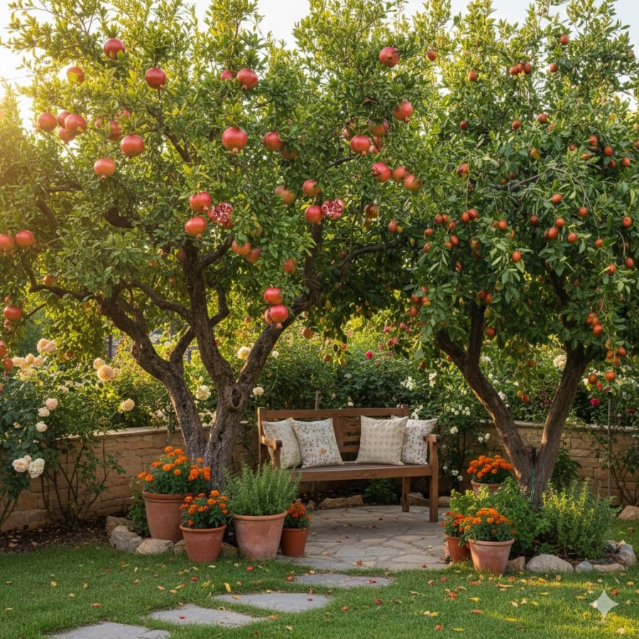 Trồng lựu và táo tàu trong sân vườn giúp gia chủ thu hút tài lộc, mang đến sự sung túc và niềm vui cho cả nhà.