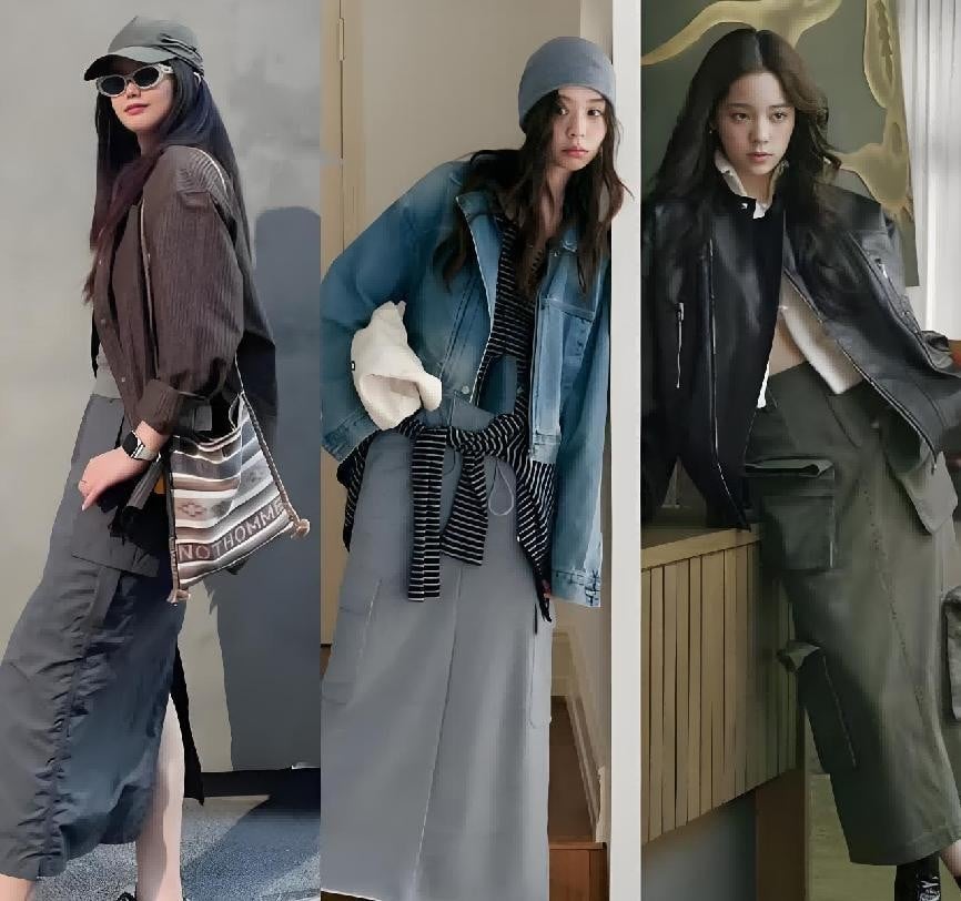 Thắt lưng bản vừa hoặc lớn là phụ kiện cực hợp với váy cargo