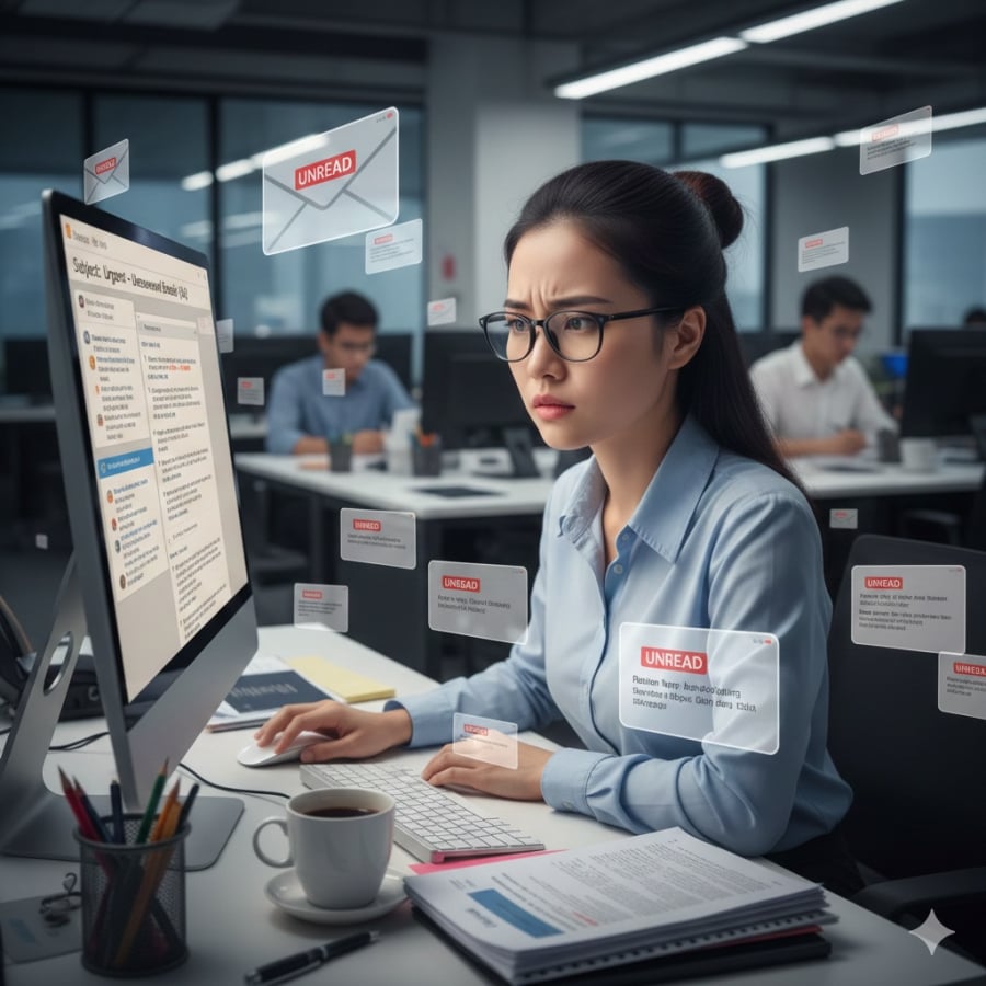 Người EQ thấp thường trì hoãn phản hồi email, khiến đồng nghiệp chờ đợi và công việc đình trệ.