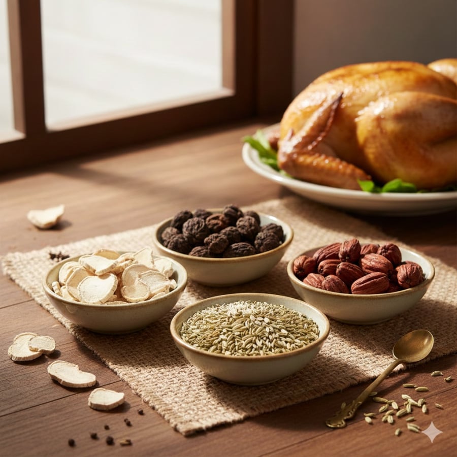 Bốn loại gia vị giúp khử tanh và làm dậy hương thịt gà chỉ với lượng rất nhỏ.