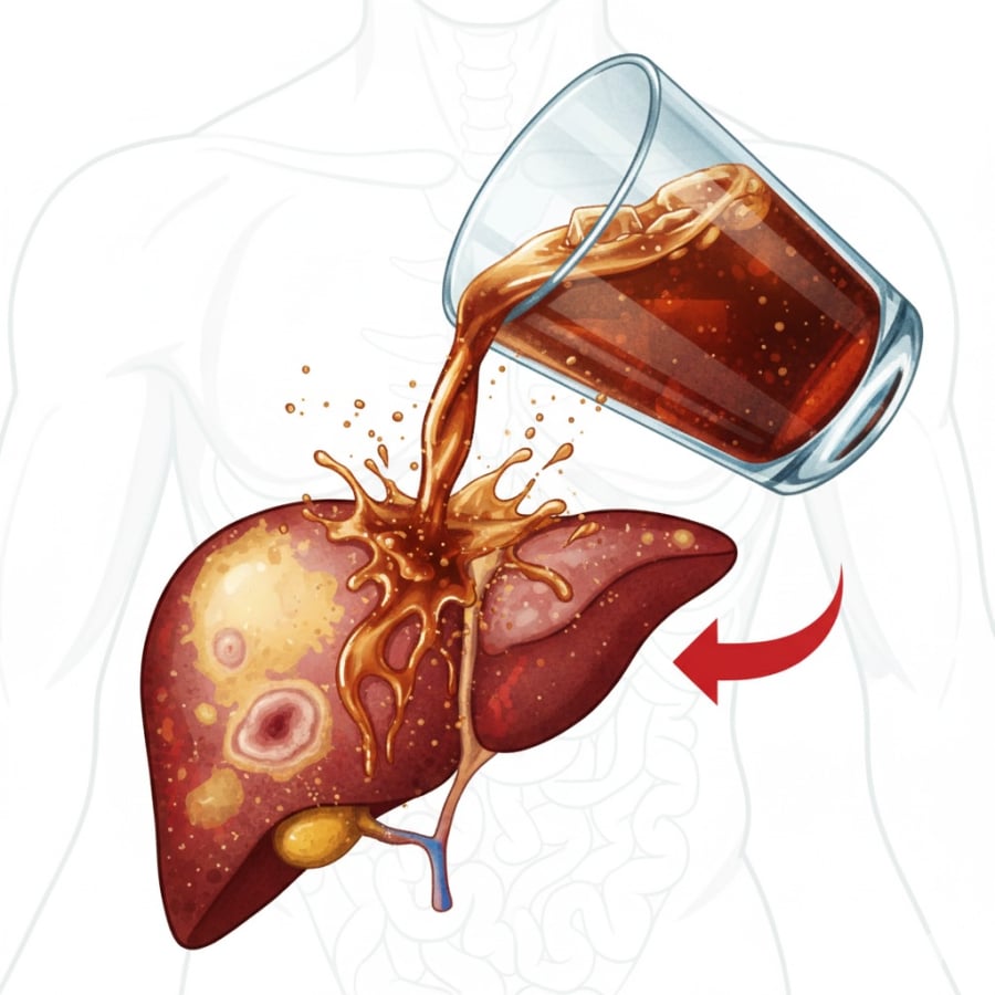Mỡ tích tụ trong gan tăng nhanh ở người tiêu thụ nhiều đồ uống có đường.